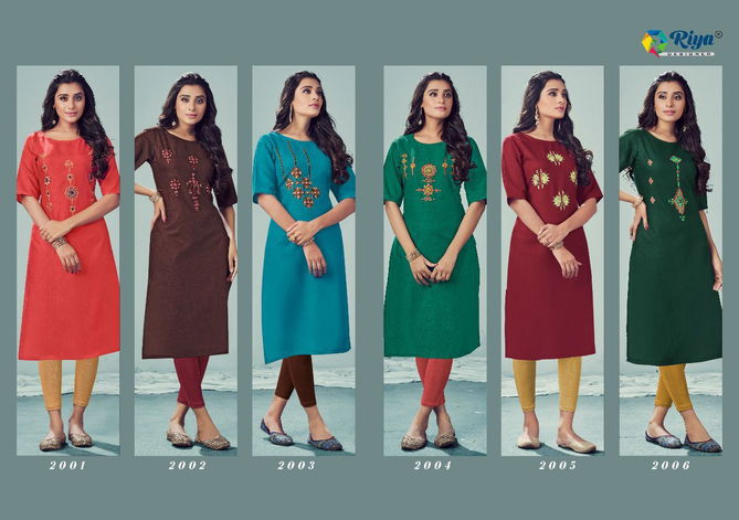 Riya Aafreen 2 Regular Wear Cotton Embroidery Latest Kurti Collection